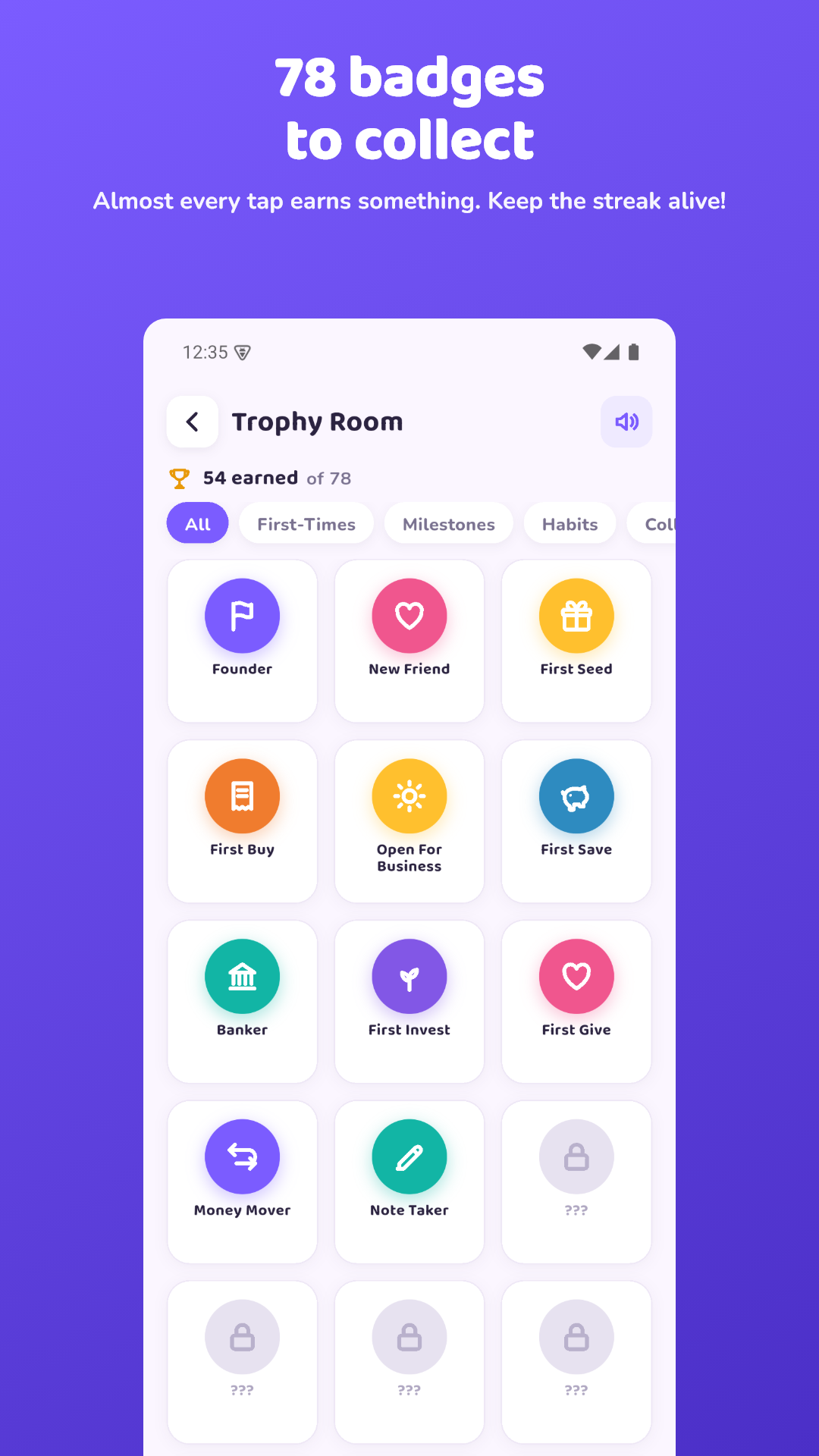 78 badges to collect